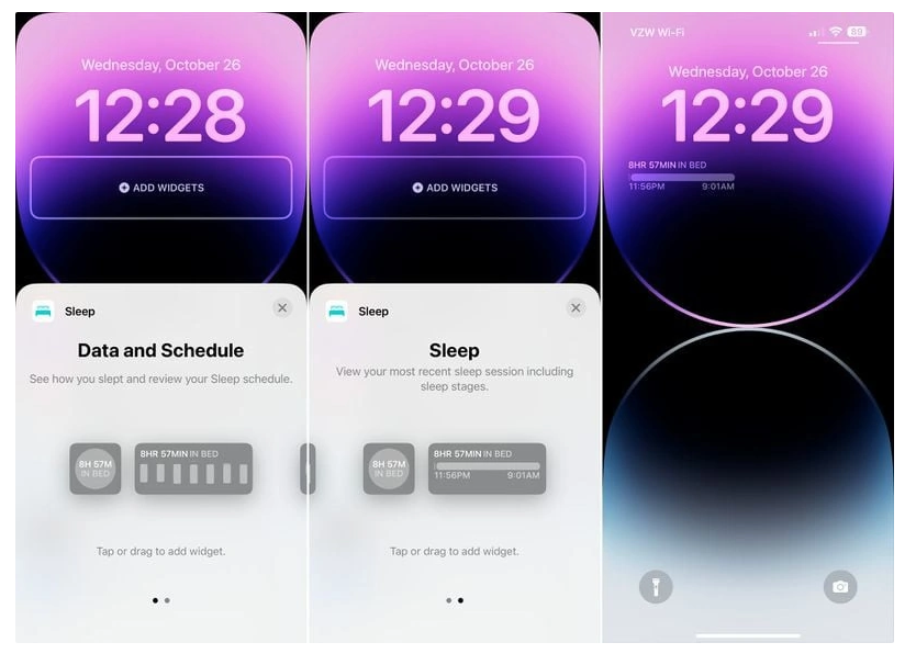 苹果 iOS 16.2 Beta 支持全新锁屏睡眠小组件