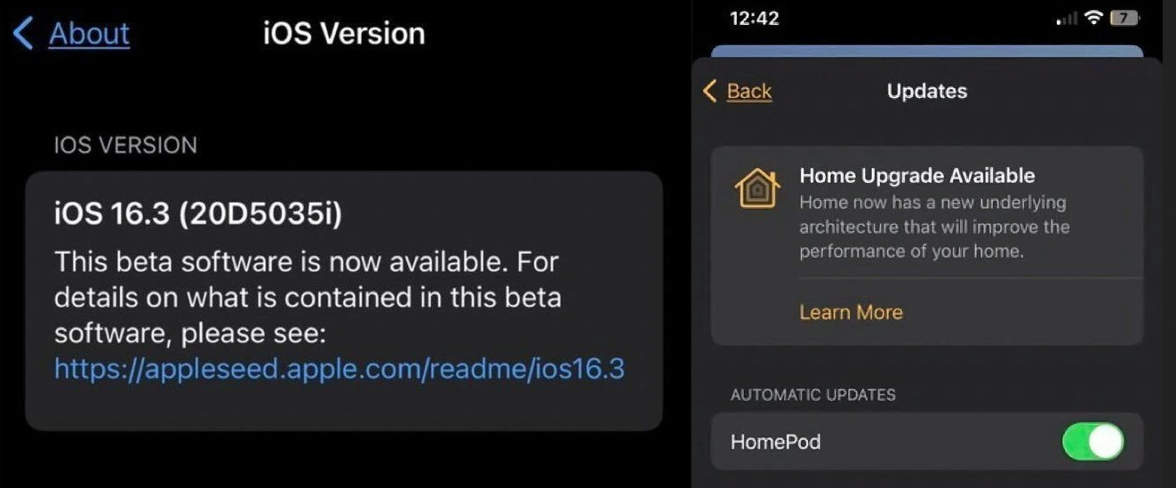苹果已在 iOS 16.3 Beta 2 中重新推送 Home 新架构