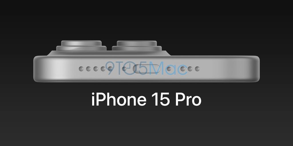 苹果 iPhone 15 Pro 渲染图曝光，根据配件厂商提供的 CAD 模型制作