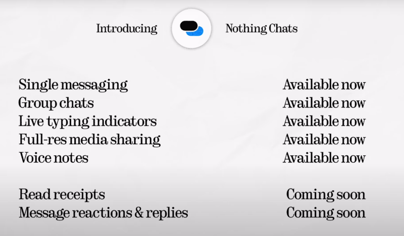 Nothing Chat 聊天应用公布：可使用安卓手机与苹果 iMessage 用户聊天